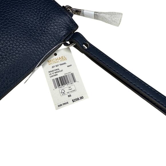 Michael Kors Jet Set Convertible Travel Leather Wristlet Bag Navy NWT - Picture 6 of 8